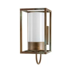 Außenwandleuchte Cubic³ 3362 messing antik/opal