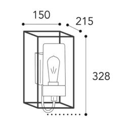 Außenwandleuchte Cubic³ 3362 messing antik/opal