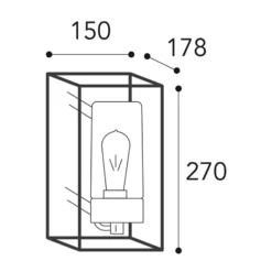 Außenwandleuchte Cubic³ 3365, nickel antik/klar