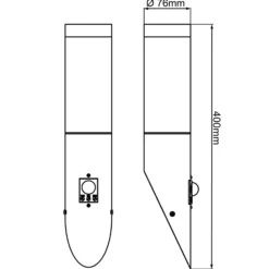 Außenwandleuchte Dody Sensor, schwarz, Metall, Kunststoff