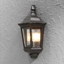 Außenwandleuchte Firenze, Halbschale, schwarz