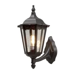 Außenwandleuchte Firenze, schwarz, Fassung oben, 48 cm