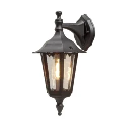 Außenwandleuchte Firenze, schwarz, Fassung unten, 36 cm