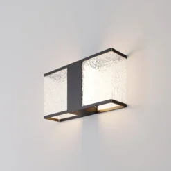 Außenwandleuchte Floeva, schwarz, Breite 37 cm, IP65, E27