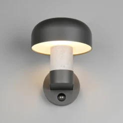 Außenwandleuchte Fraser Sensor grau/Betonoptik, Alu IP54 E27