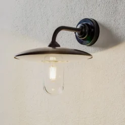 Außenwandleuchte Golfo Messing brüniert, Glas klar