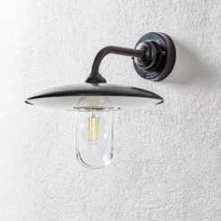 Außenwandleuchte Golfo Messing brüniert, Glas klar