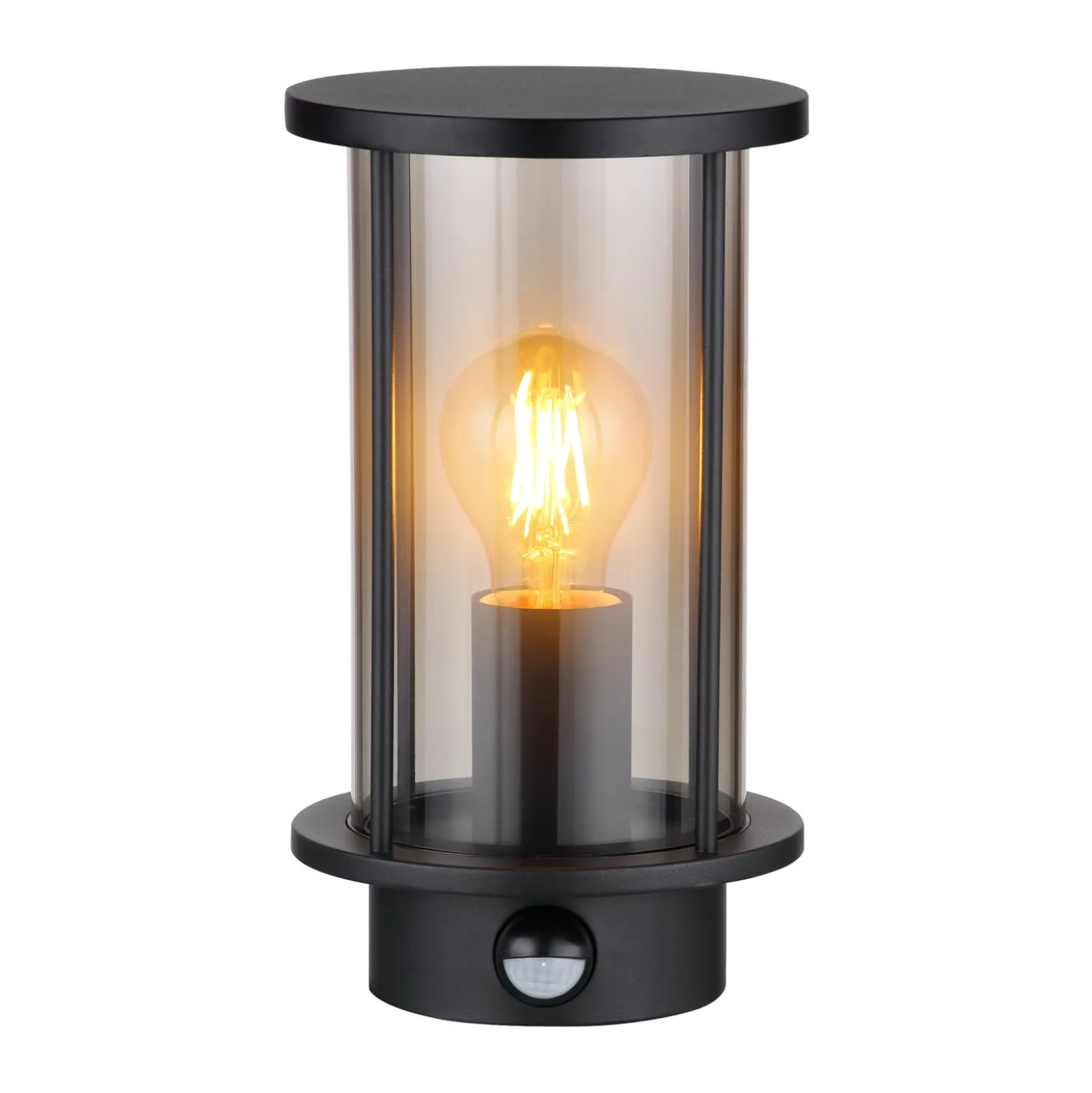 Außenwandleuchte Gracey, Sensor, schwarz, IP54, E27