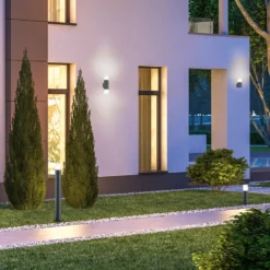 Außenwandleuchte Hoosic 2fl. anthrazit mit Sensor