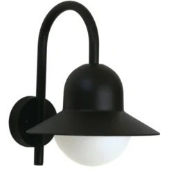 Außenwandleuchte 183 in schlichter Form, schwarz