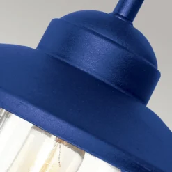 Außenwandleuchte Klampenborg, blau, Laterne, Edelstahl