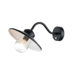Außenwandleuchte Klampenborg, schwarz, Sensor, IP44