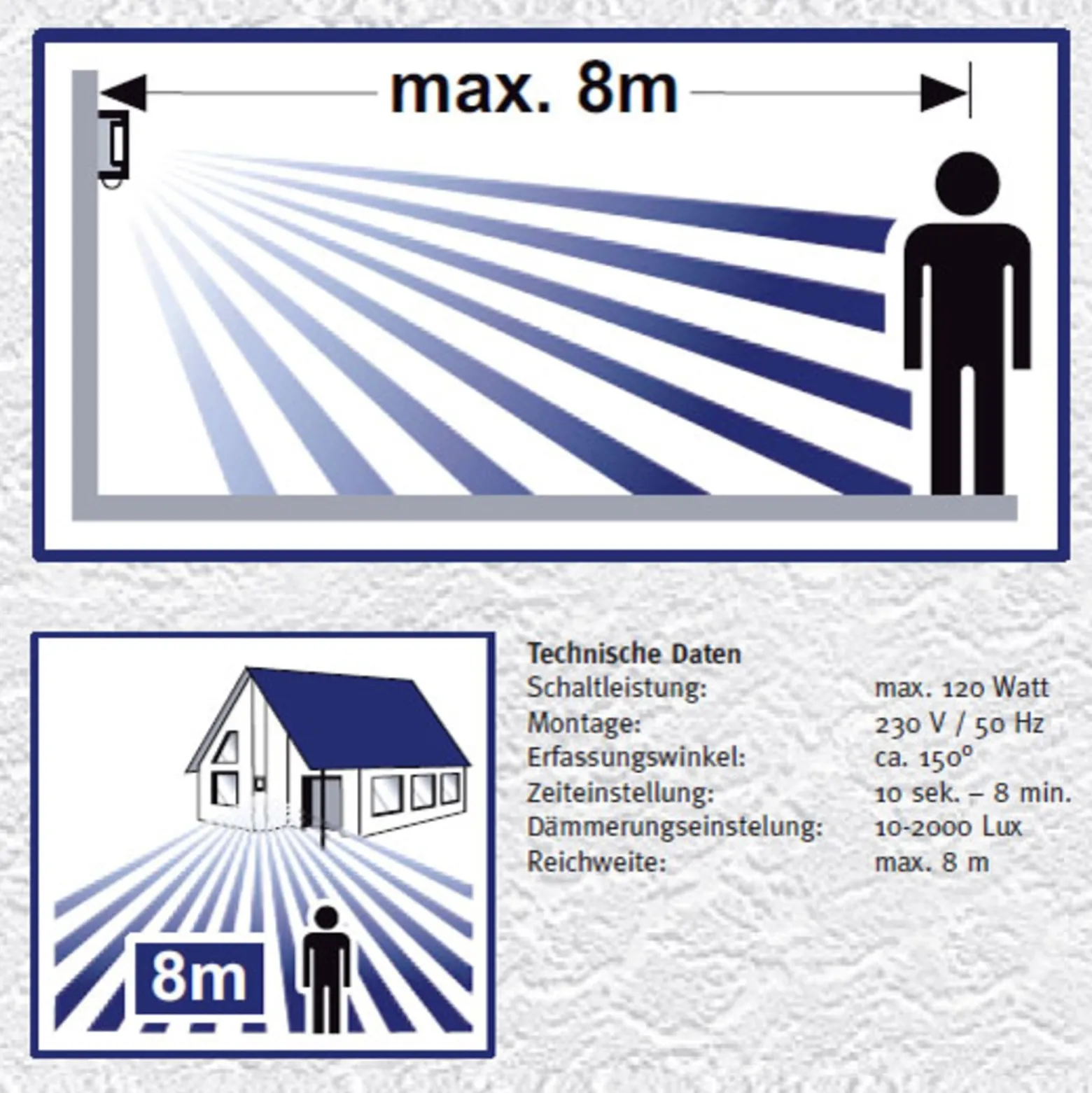 Außenwandleuchte Legendo mit Sensor