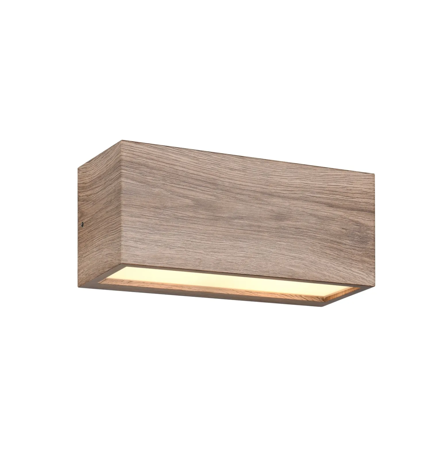 Außenwandleuchte Mayenne, holzfarben, Up- & Downlight, eckig