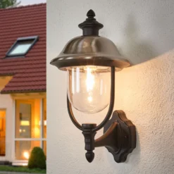 Außenwandleuchte Parma, Metall, Fassung oben, E27, IP43