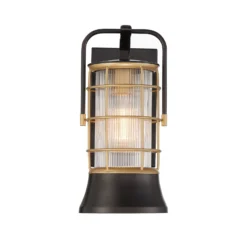 Außenwandleuchte RIVAMAR, Höhe 34 cm, schwarz/gold, IP44 E27