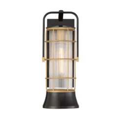 Außenwandleuchte RIVAMAR, Höhe 41 cm, schwarz/gold, IP44 E27