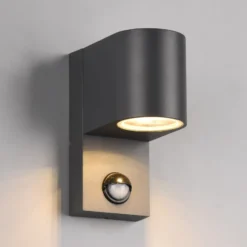 Außenwandleuchte Roya 1flg, Sensor, rund anthrazit
