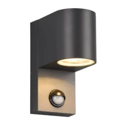 Außenwandleuchte Roya 1flg, Sensor, rund anthrazit