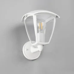 Außenwandleuchte VENTA, weiß, Fassung oben, Höhe 24 cm, IP44