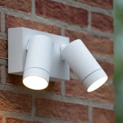 Außenwandstrahler Taylor Sensor, 2-flammig weiß