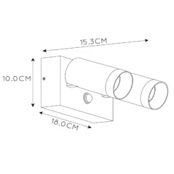 Außenwandstrahler Taylor Sensor, 2-flammig weiß