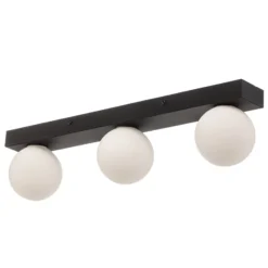 Bad-Deckenleuchte Mini, 3-flammig, schwarz, Glas/Metall