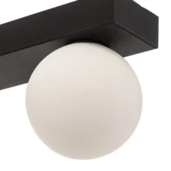 Bad-Deckenleuchte Mini, 3-flammig, schwarz, Glas/Metall