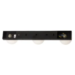 Bad-Deckenleuchte Mini, 3-flammig, schwarz, Glas/Metall
