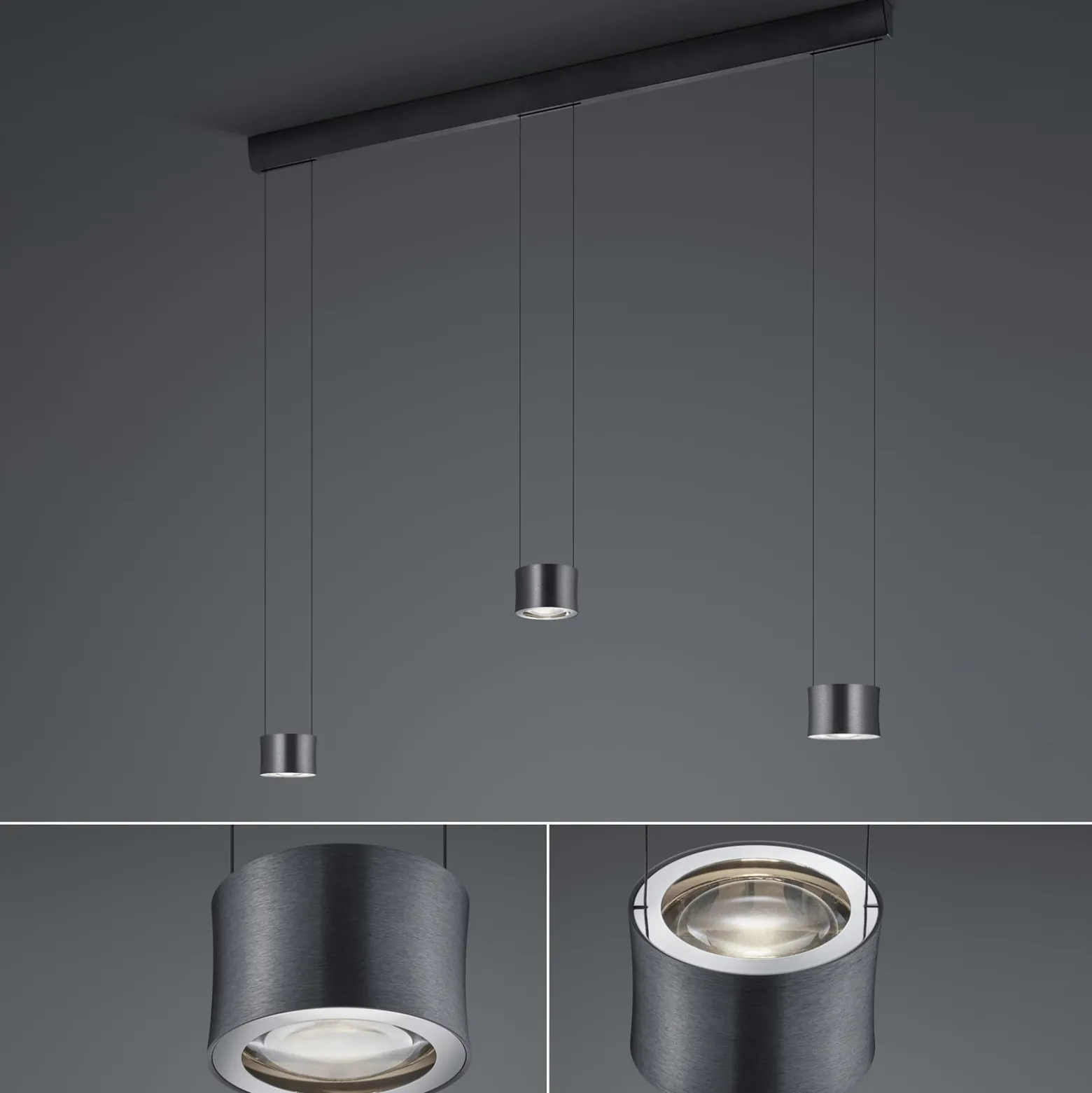 BANKAMP Impulse LED-Hängelampe 3-flammig anthrazit