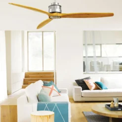 Beacon Deckenventilator Airfusion Akmani, leise, teak/chrom