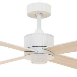 Beacon Deckenventilator mit Licht Newport, weiß/eiche, leise