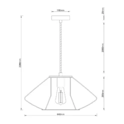 Beacon Hängelampe Pheonix Squat, schwarz, Metall, Ø 45 cm
