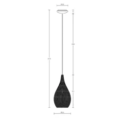 Beacon Hängeleuchte Solis, schwarz, Metall, Glas, Ø 19 cm