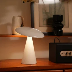 Beacon LED-Akku-Tischleuchte Kinoko, weiß, 27 cm, CCT