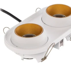 BEGA LED-Einbaustrahler Studio Line, weiß/messing, 2-fl.