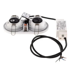 BEGA LED-Einbaustrahler Studio Line, weiß/messing, 2-fl.