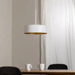 BEGA LED-Hängeleuchte Studio Line, Ø 36 cm, weiß-gold, DALI