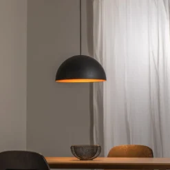 BEGA LED-Pendel Studio Line 50993, schwarz/kupfer, Ø 35 cm