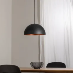 BEGA LED-Pendel Studio Line 50993, schwarz/kupfer, Ø 35 cm