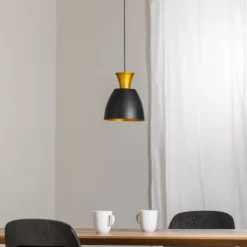 BEGA LED-Pendel Studio Line 51229, schwarz/messing, Ø 20 cm