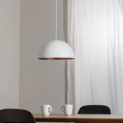 BEGA LED-Pendel Studio Line 50996, weiß/kupfer, Ø 35 cm