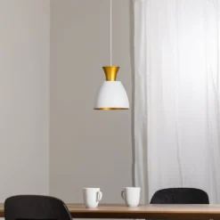 BEGA LED-Pendel Studio Line 51277, weiß/messing, Ø 20 cm