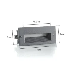 BEGA 33053 LED-Wandeinbau 3.000K grafit 17 cm