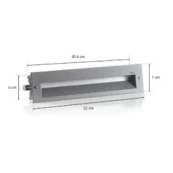 BEGA LED-Wandeinbaulampe 33055, grafit, 32 cm, IP65, CCT