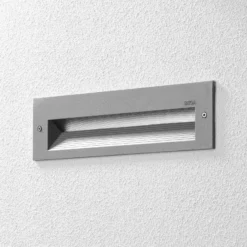 BEGA LED-Wandeinbaulampe 33054, silberfarben, 26 cm IP65 CCT