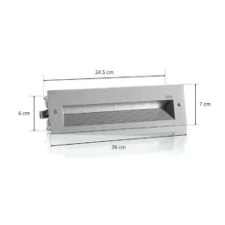 BEGA LED-Wandeinbaulampe 33054, silberfarben, 26 cm IP65 CCT