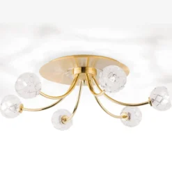 Bleikristall-Deckenleuchte Maderno, gold, 57cm