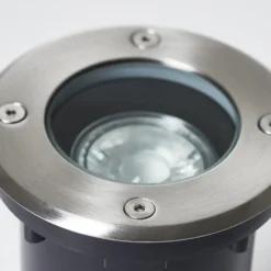 Bodeneinbauleuchte Itch, Ø 11 cm, edelstahl, Metall