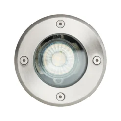 Bodeneinbauleuchte Itch, Ø 11 cm, edelstahl, Metall